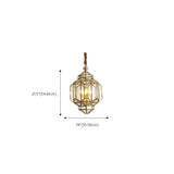 Outdoor Glass Gold Lantern Adjustable Chain Chandelier #size