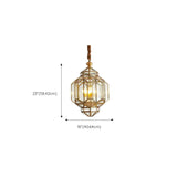 Outdoor Glass Gold Lantern Adjustable Chain Chandelier Image - 11