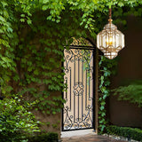 Outdoor Glass Gold Lantern Adjustable Chain Chandelier Image - 5