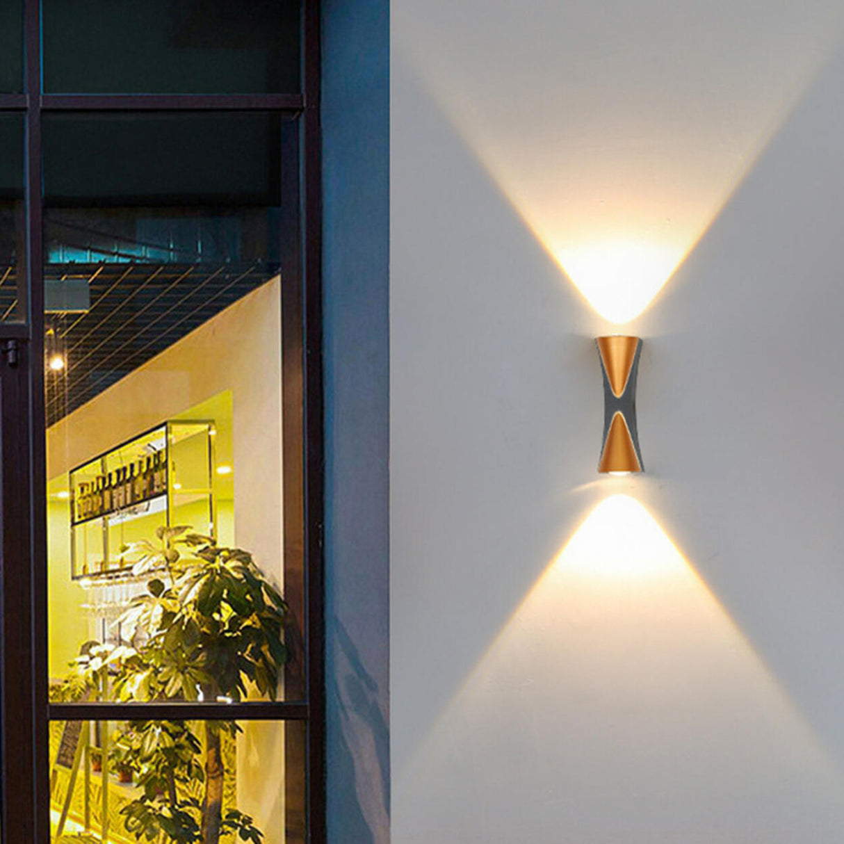 Outdoor Hourglass Design Up Down LED Wall Sconce Image - 3