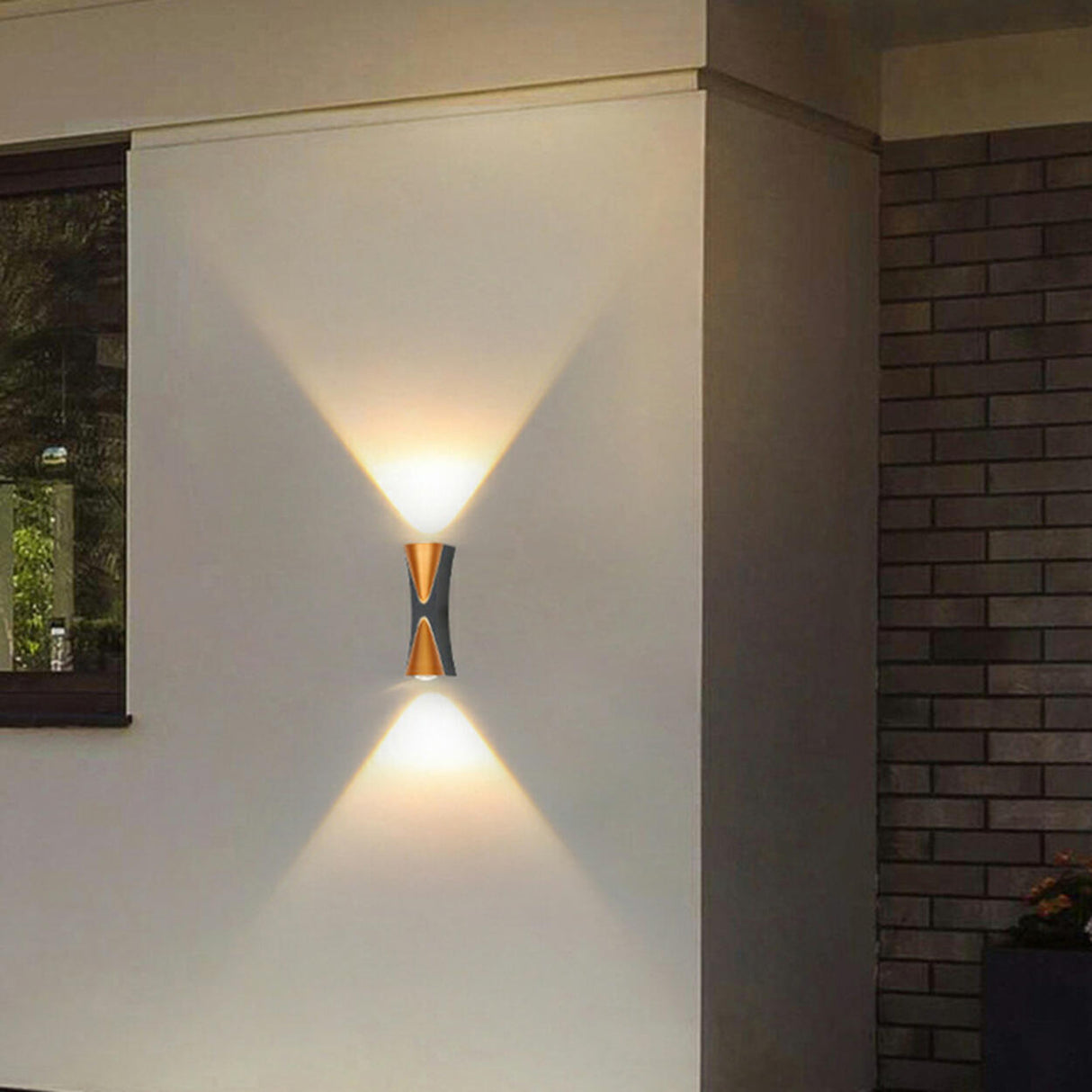 Outdoor Hourglass Design Up Down LED Wall Sconce Image - 4