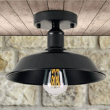 Outdoor Industrial Mini Barn Iron Semi-FLush Mount Lamp Image - 1