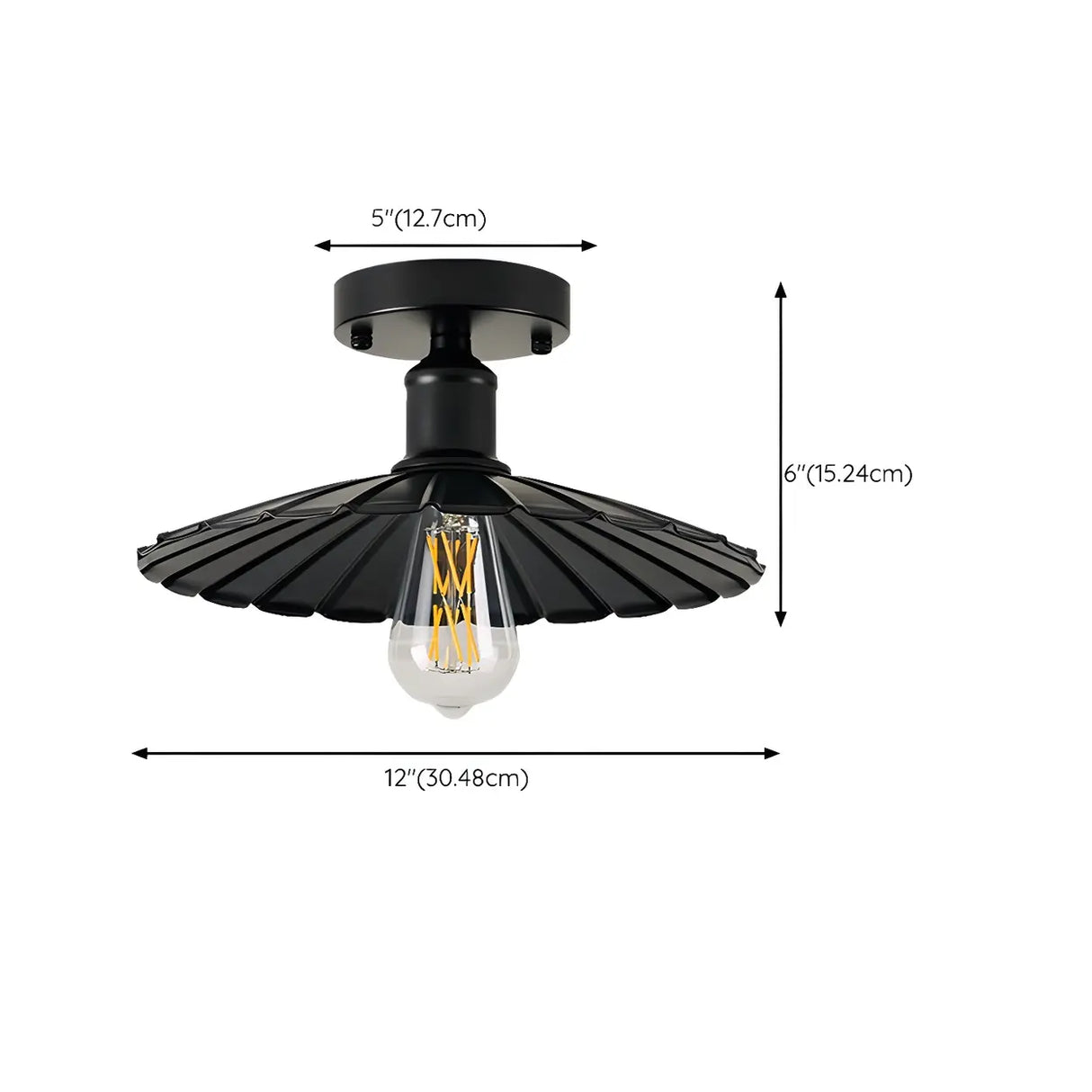 Outdoor Industrial Mini Barn Iron Semi-FLush Mount Lamp Image - 18