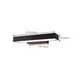 Outdoor Minimalist Black Rectangular LED Wall Sconce #size