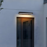 Outdoor Minimalist Black Rectangular LED Wall Sconce Image - 3