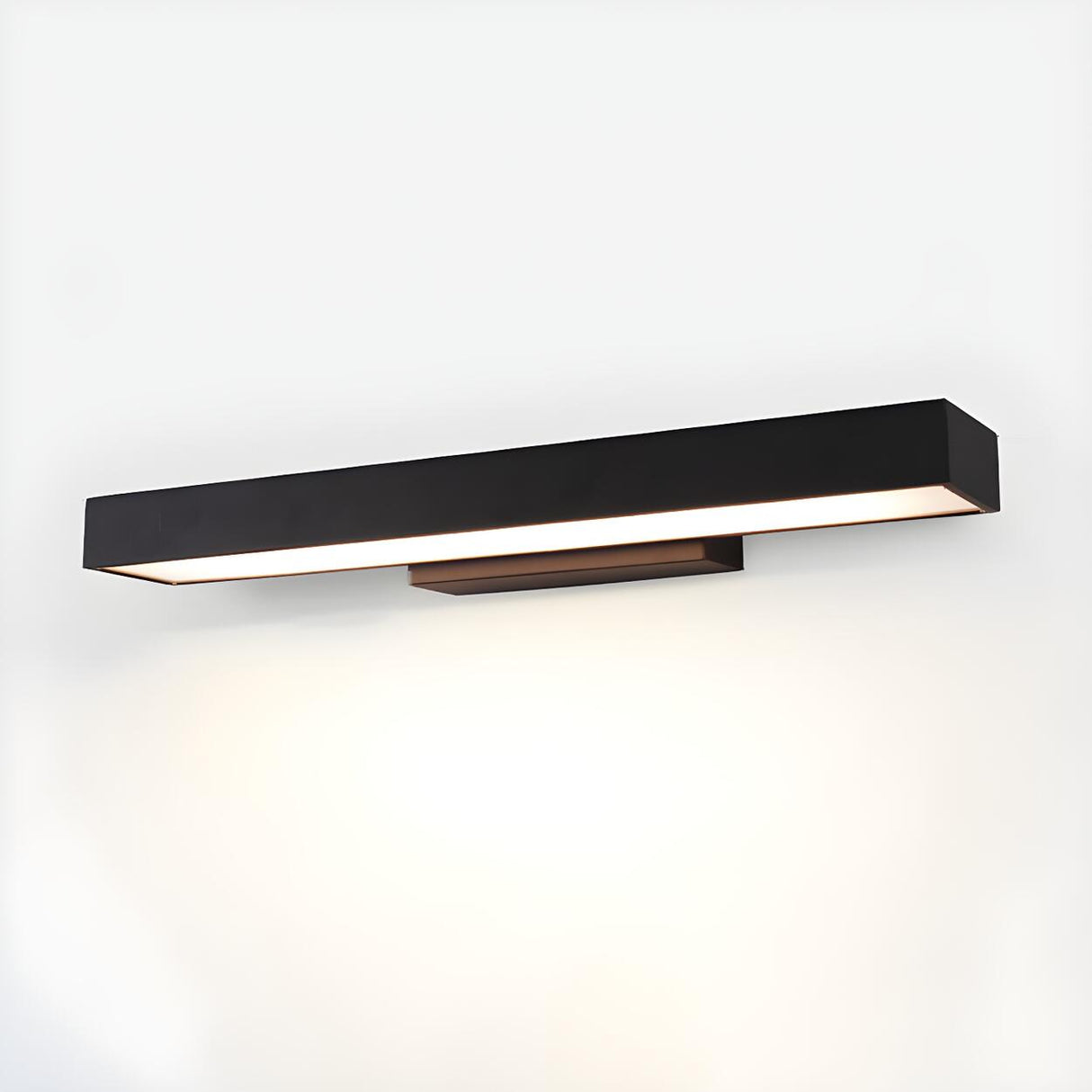 Outdoor Minimalist Black Rectangular LED Wall Sconce Image - 7