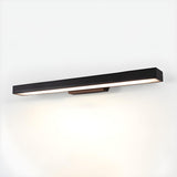 Outdoor Minimalist Black Rectangular LED Wall Sconce Image - 8