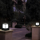 Outdoor Minimalist Solar Aluminum Cube Column Light Image - 13