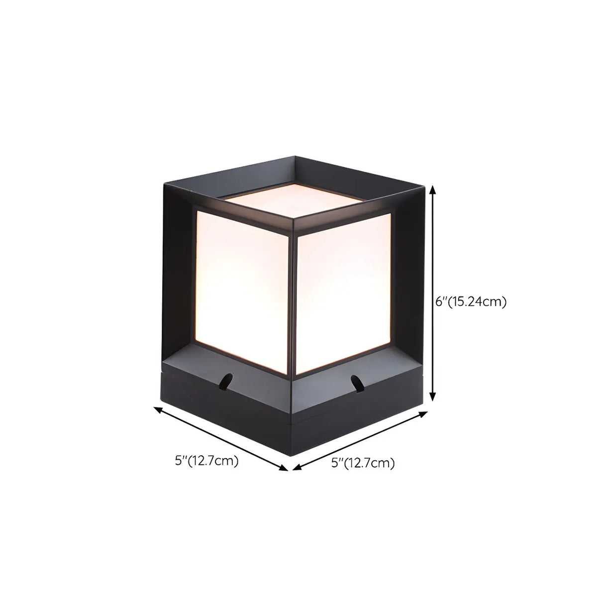 Outdoor Minimalist Solar Aluminum Cube Column Light 