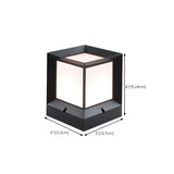 Outdoor Minimalist Solar Aluminum Cube Column Light #size