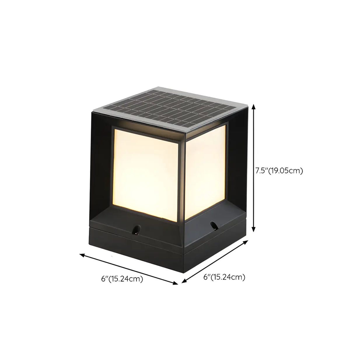 Outdoor Minimalist Solar Aluminum Cube Column Light Image - 18