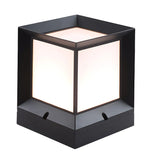 Outdoor Minimalist Solar Aluminum Cube Column Light Image - 2