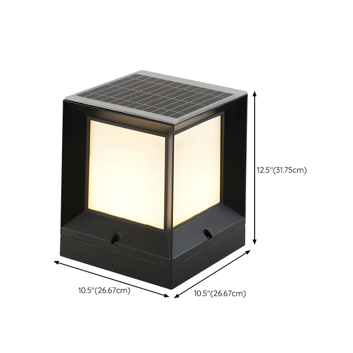 Outdoor Minimalist Solar Aluminum Cube Column Light Image - 20