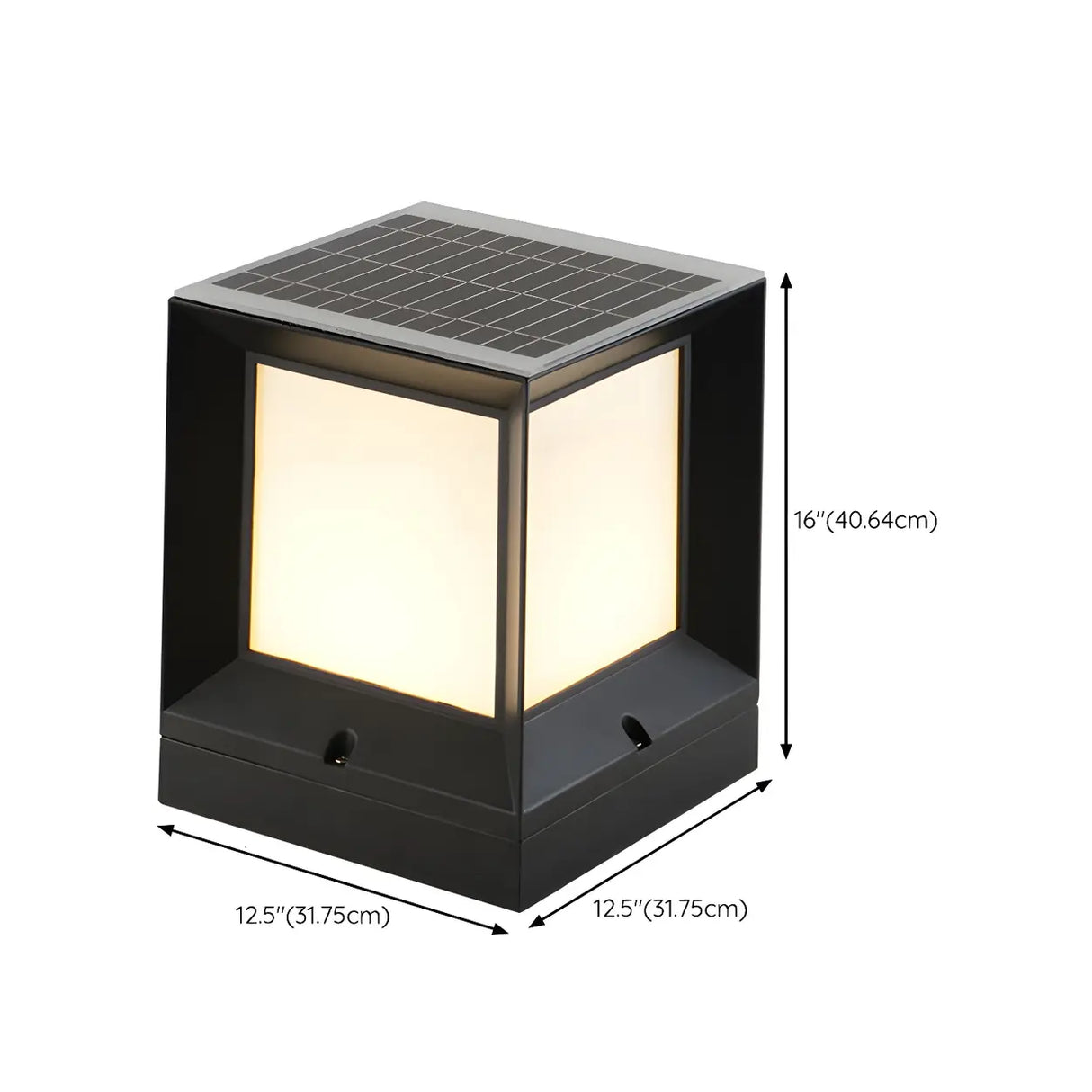 Outdoor Minimalist Solar Aluminum Cube Column Light Image - 21