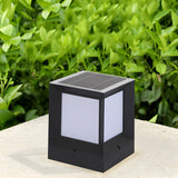 Outdoor Minimalist Solar Aluminum Cube Column Light Image - 4