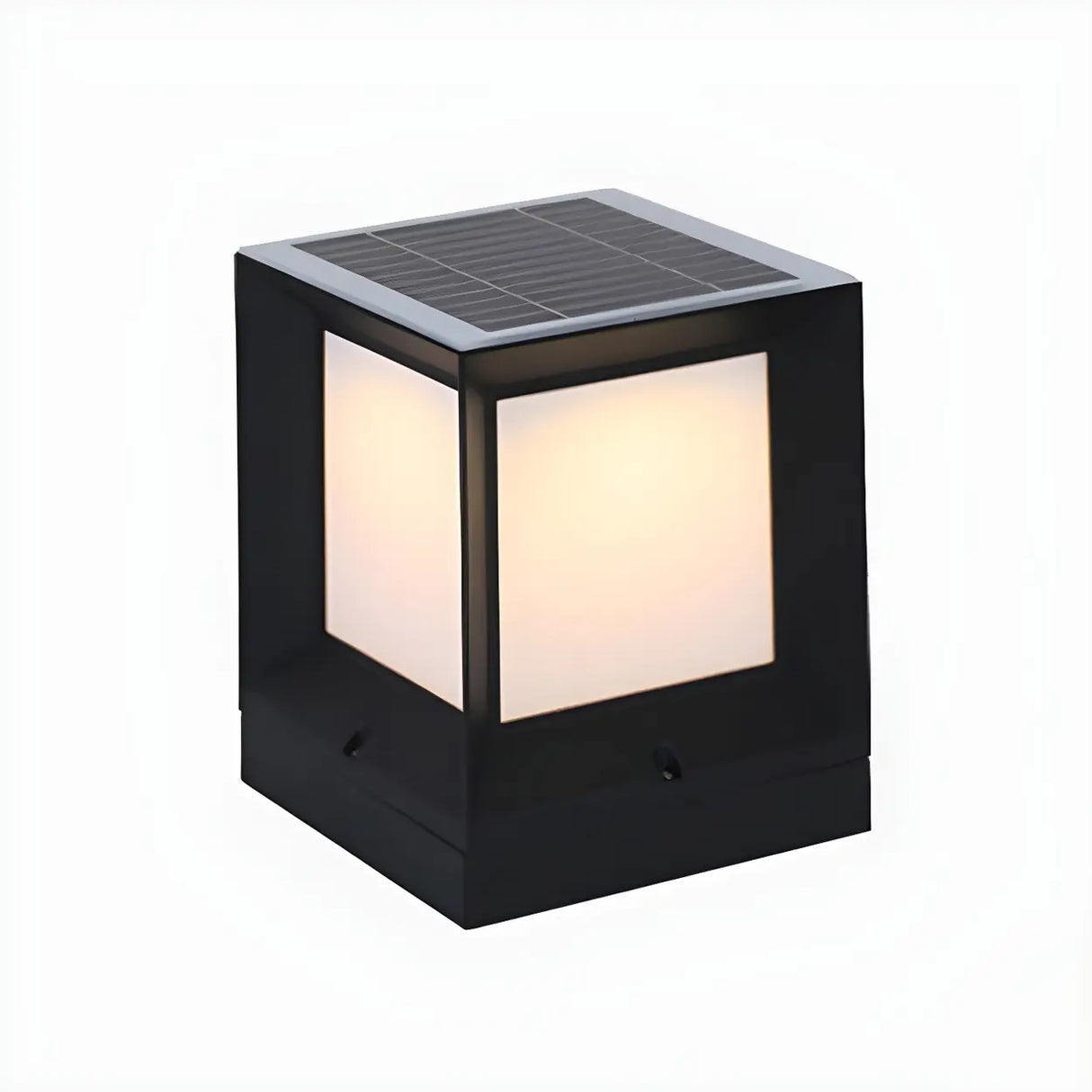 Outdoor Minimalist Solar Aluminum Cube Column Light Image - 7