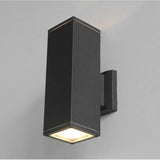 Outdoor Modern Black Square Up Down Wall Sconce Image - 12