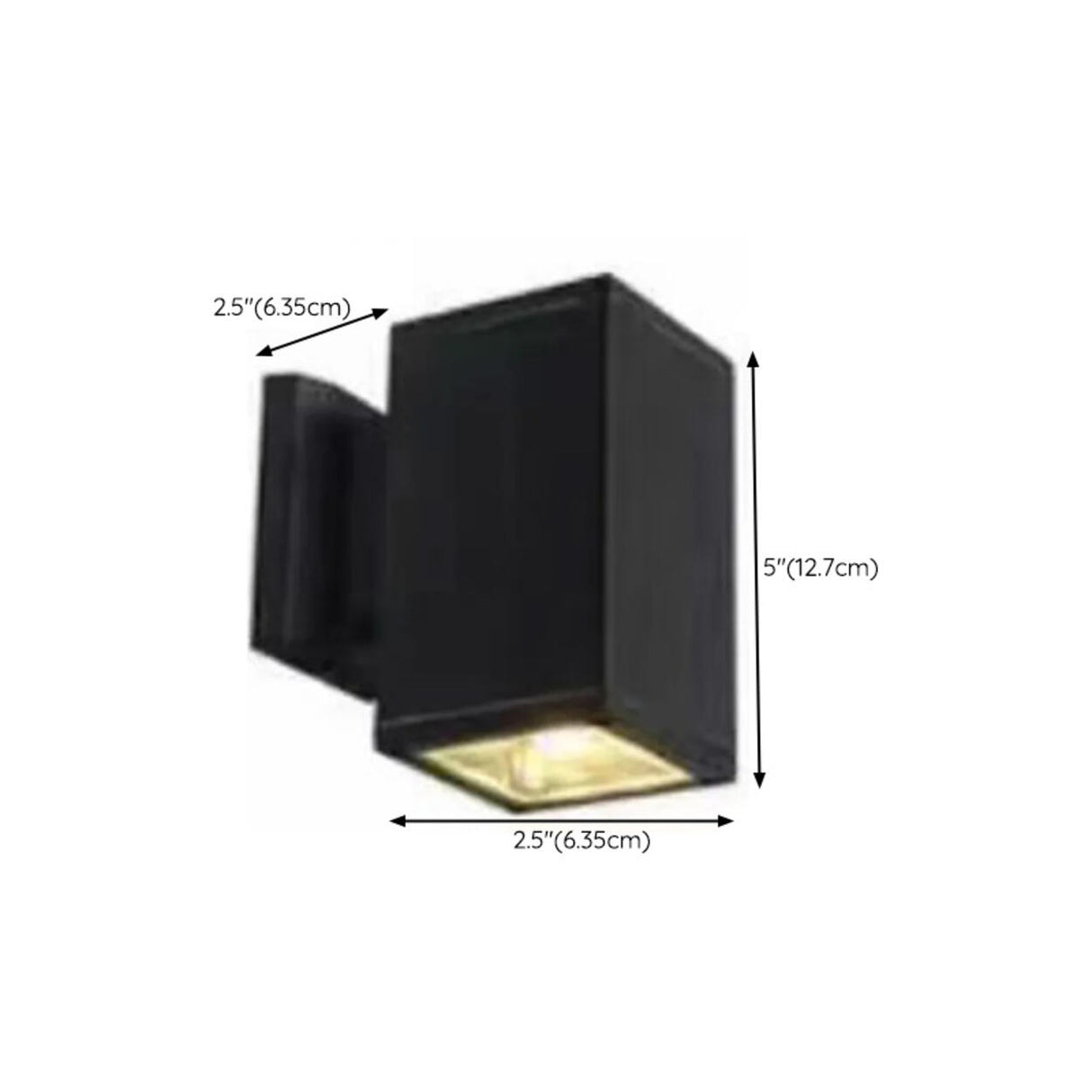 Outdoor Modern Black Square Up Down Wall Sconce 