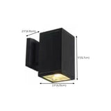 Outdoor Modern Black Square Up Down Wall Sconce #size