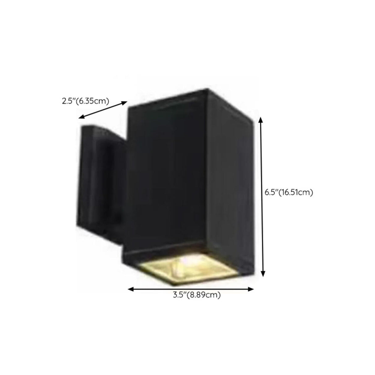 Outdoor Modern Black Square Up Down Wall Sconce Image - 17