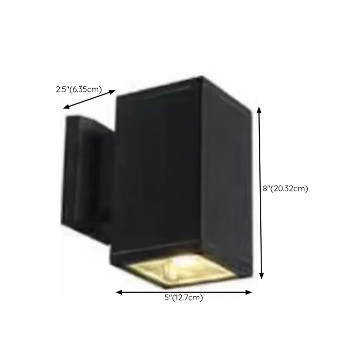 Outdoor Modern Black Square Up Down Wall Sconce Image - 18