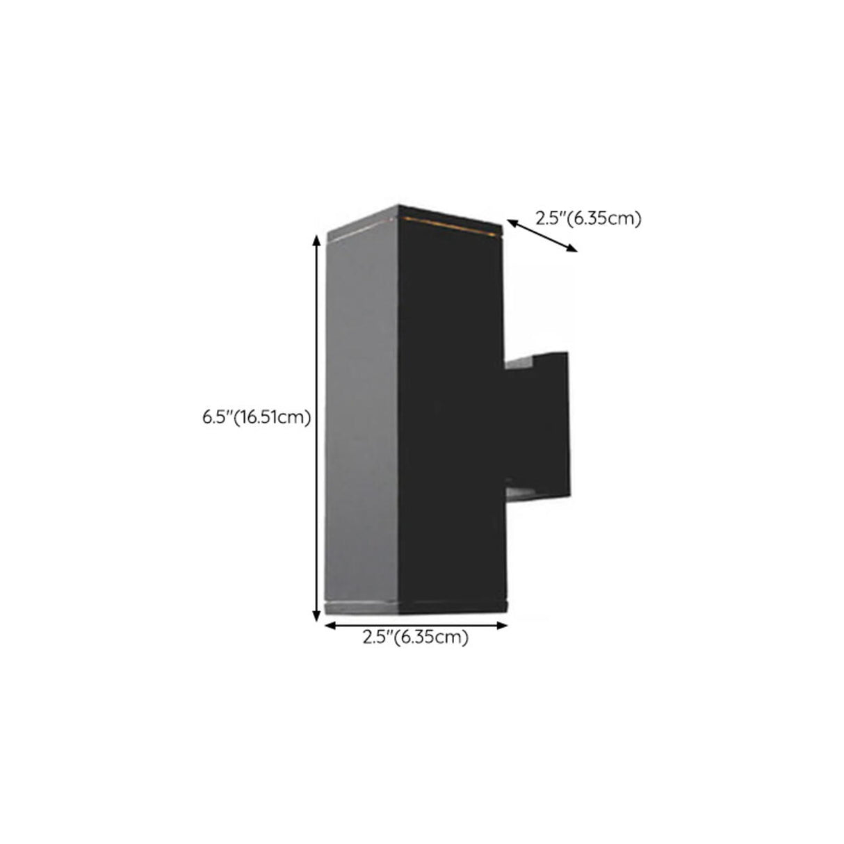 Outdoor Modern Black Square Up Down Wall Sconce Image - 19