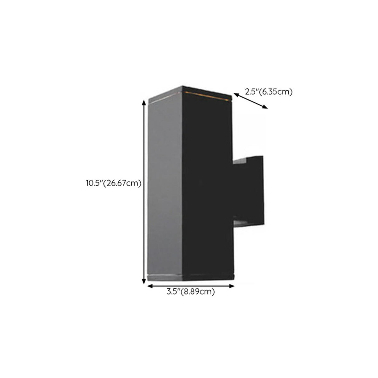 Outdoor Modern Black Square Up Down Wall Sconce Image - 20