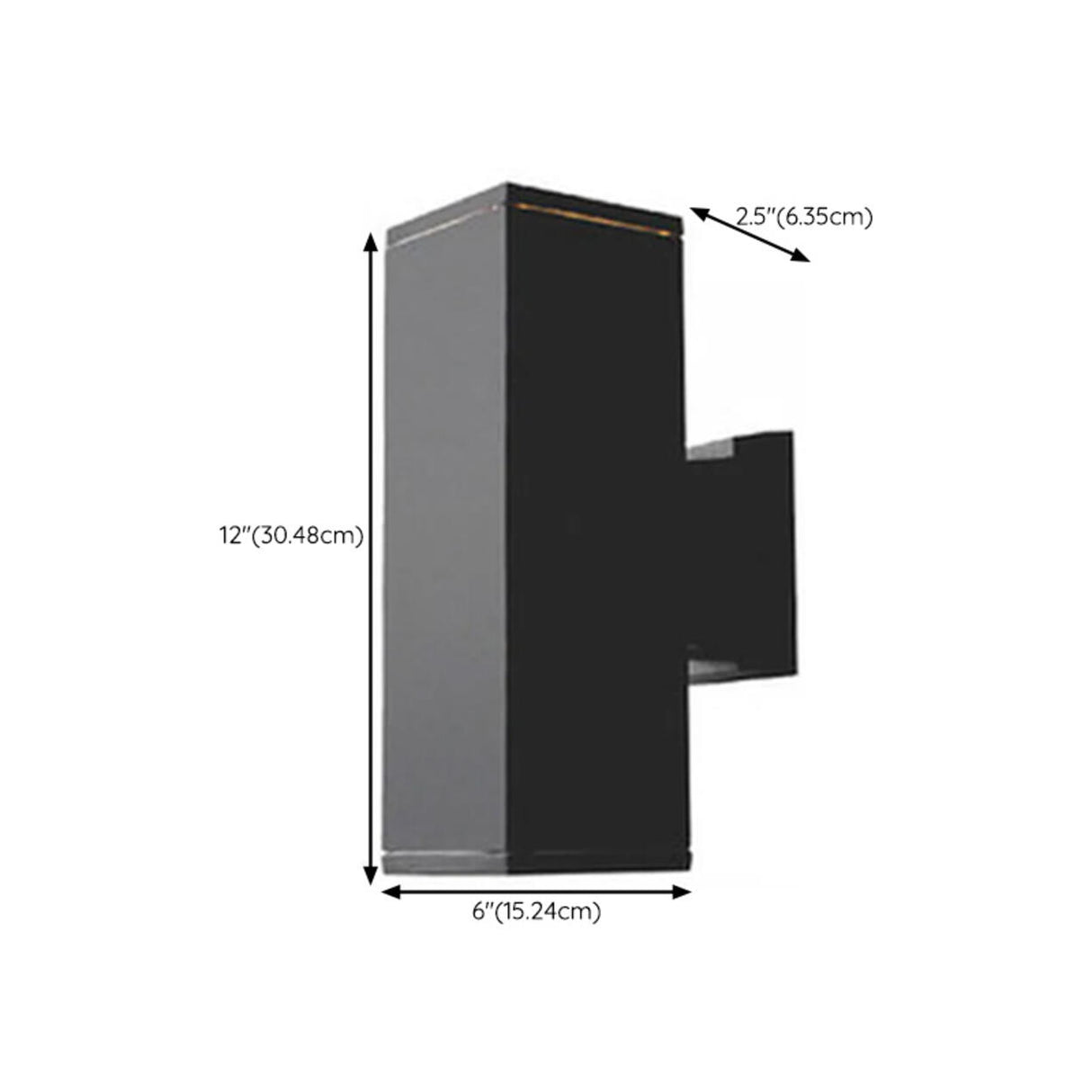 Outdoor Modern Black Square Up Down Wall Sconce Image - 22