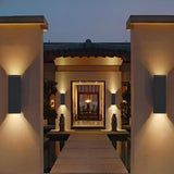 Outdoor Modern Black Square Up Down Wall Sconce Image - 3