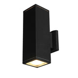 Outdoor Modern Black Square Up Down Wall Sconce Image - 5