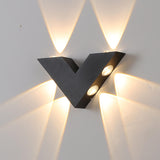 Outdoor Multi-Angle Light Black V-Shaped Wall Lamp Image - 2