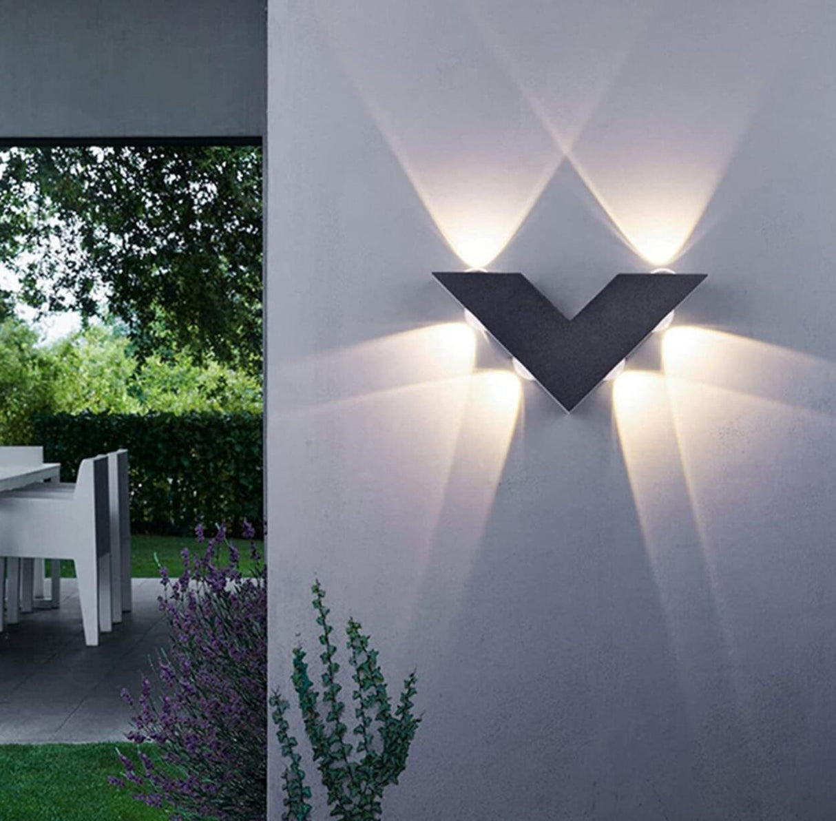 Outdoor Multi-Angle Light Black V-Shaped Wall Lamp Image - 6