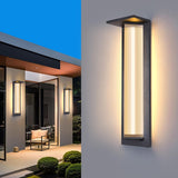 Outdoor Ribbed Glass Black Vertical Wall Sconce Image - 1