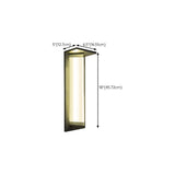 Outdoor Ribbed Glass Black Vertical Wall Sconce #size