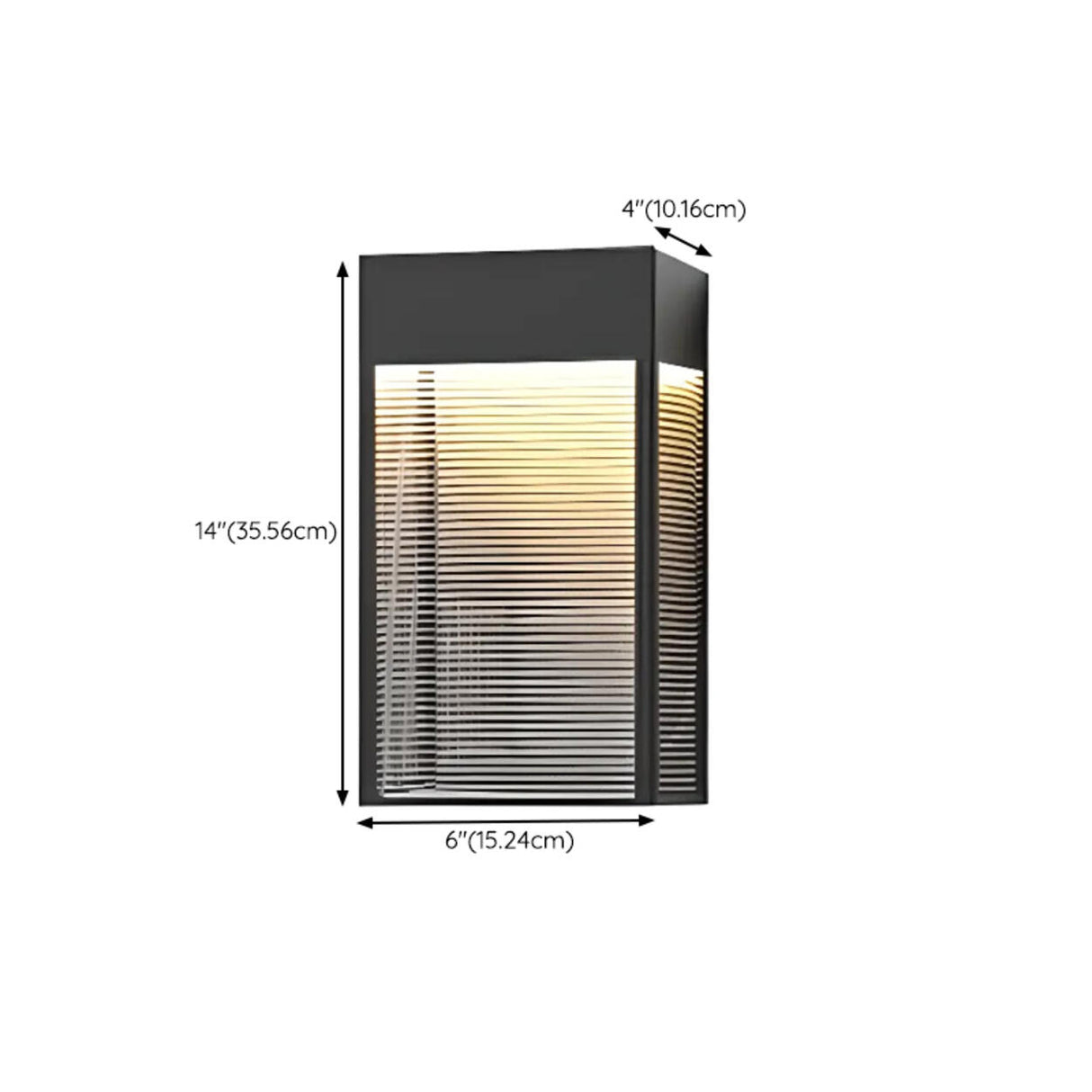 Outdoor Ribbed Glass Vertical Waterproof Wall Light 