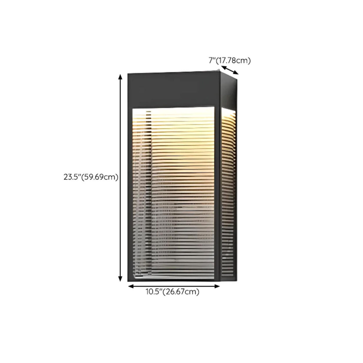 Outdoor Ribbed Glass Vertical Waterproof Wall Light Image - 14