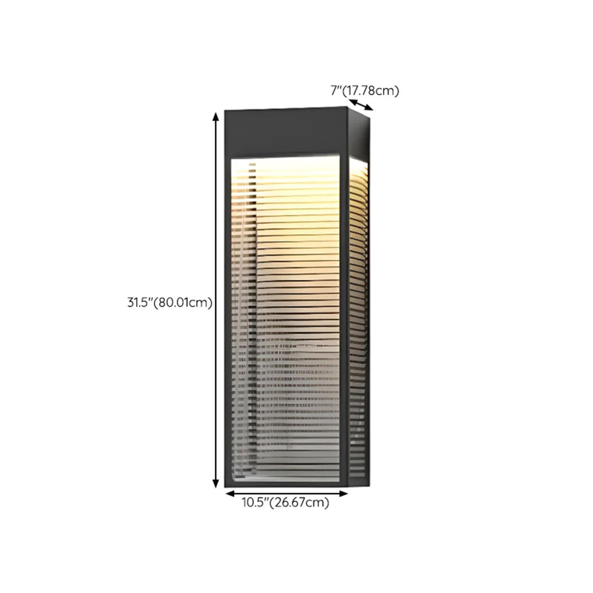 Outdoor Ribbed Glass Vertical Waterproof Wall Light Image - 15