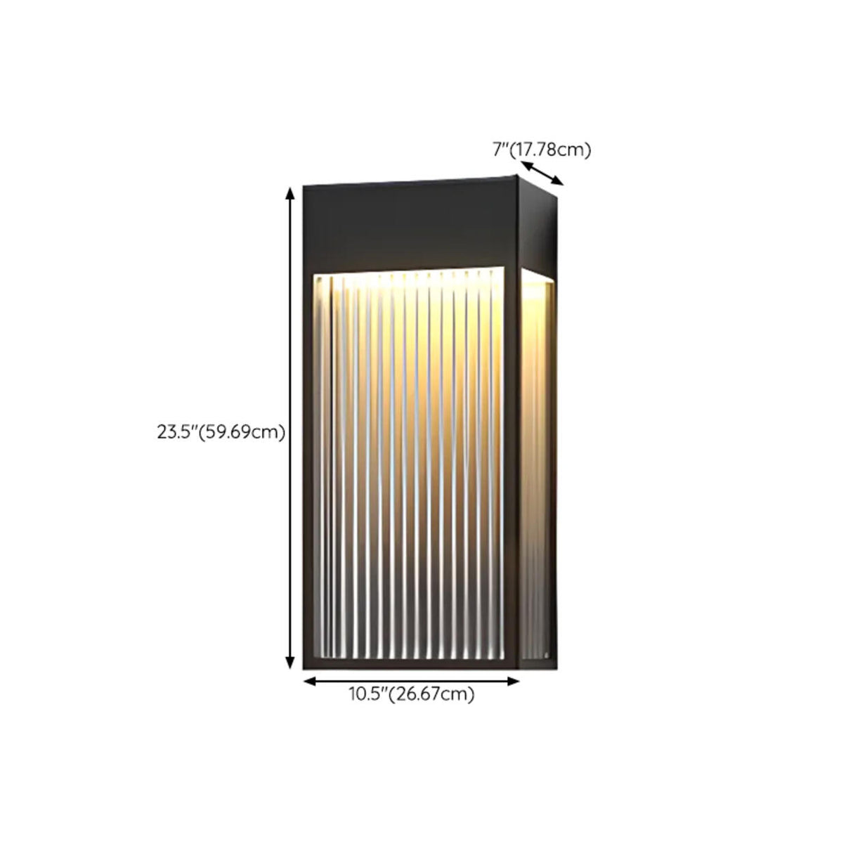 Outdoor Ribbed Glass Vertical Waterproof Wall Light Image - 17