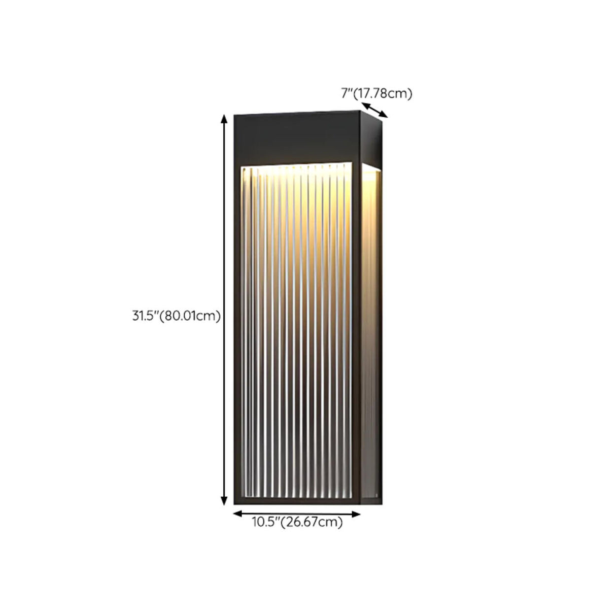 Outdoor Ribbed Glass Vertical Waterproof Wall Light Image - 18