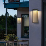 Outdoor Ribbed Glass Vertical Waterproof Wall Light Image - 2