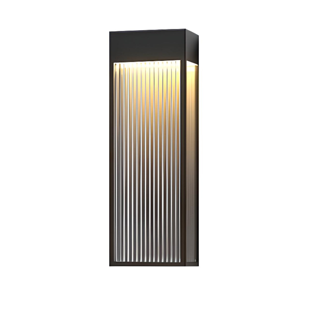 Outdoor Ribbed Glass Vertical Waterproof Wall Light Image - 9