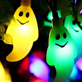 Outdoor Solar-Powered Halloween Ghost LED String Light Image - 10