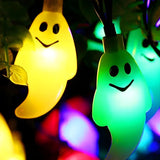 Outdoor Solar-Powered Halloween Ghost LED String Light Image - 11