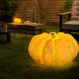 Outdoor Solar Powered Pumpkin Resin Table Light Image - 12