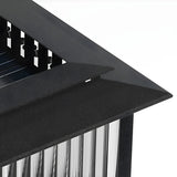 Outdoor Solar Square Metal Black Fence Post Light Image - 11