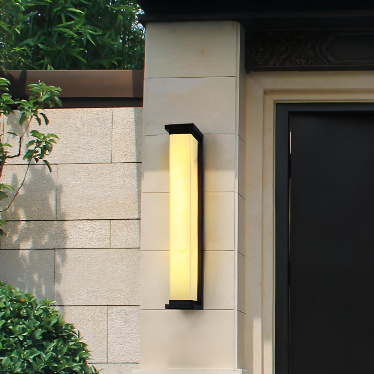 Outdoor Waterproof Black Rectangular Wall Light Image - 2