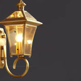 Outdoor Waterproof Gold Lantern Wall Sconce Image - 10