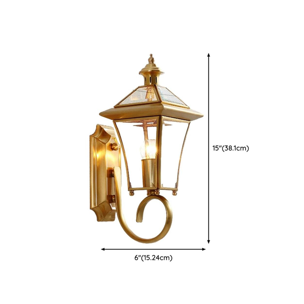 Outdoor Waterproof Gold Lantern Wall Sconce Image - 13