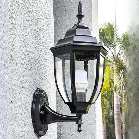 Outdoor Waterproof Metal Lantern LED Wall Sconce Image - 1