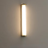 Outdoor Waterproof Ribbed Gold Vertical Wall Sconce Image - 11